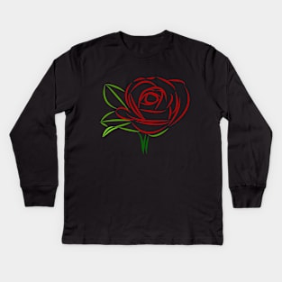 red rose, roses, flower, flowers, bloom Kids Long Sleeve T-Shirt